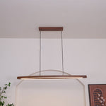 Walnut Arc Linear Pendant Lamp - Lamp Outdoor