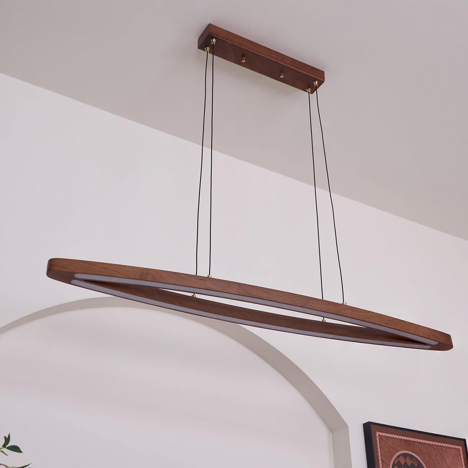 Walnut Arc Linear Pendant Lamp - Lamp Outdoor