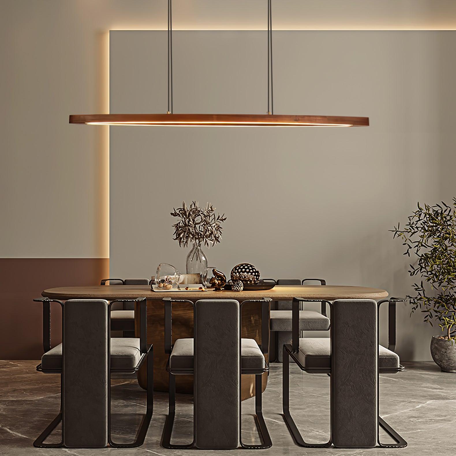 Walnut Arc Linear Pendant Lamp - Lamp Outdoor