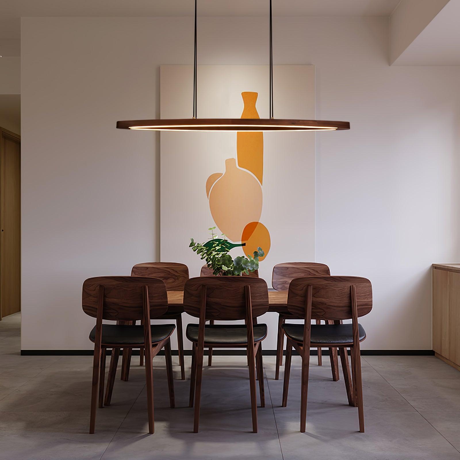 Walnut Arc Linear Pendant Lamp - Lamp Outdoor