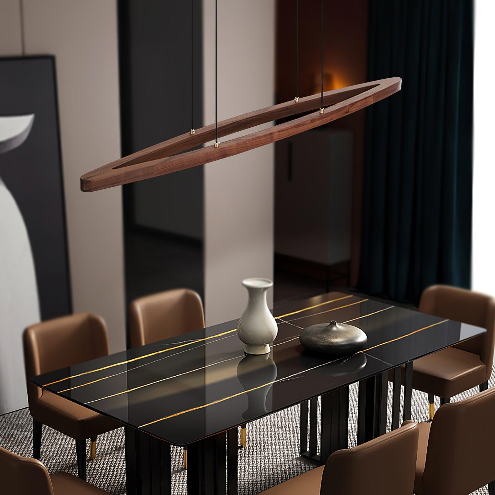 Walnut Arc Linear Pendant Lamp - Lamp Outdoor