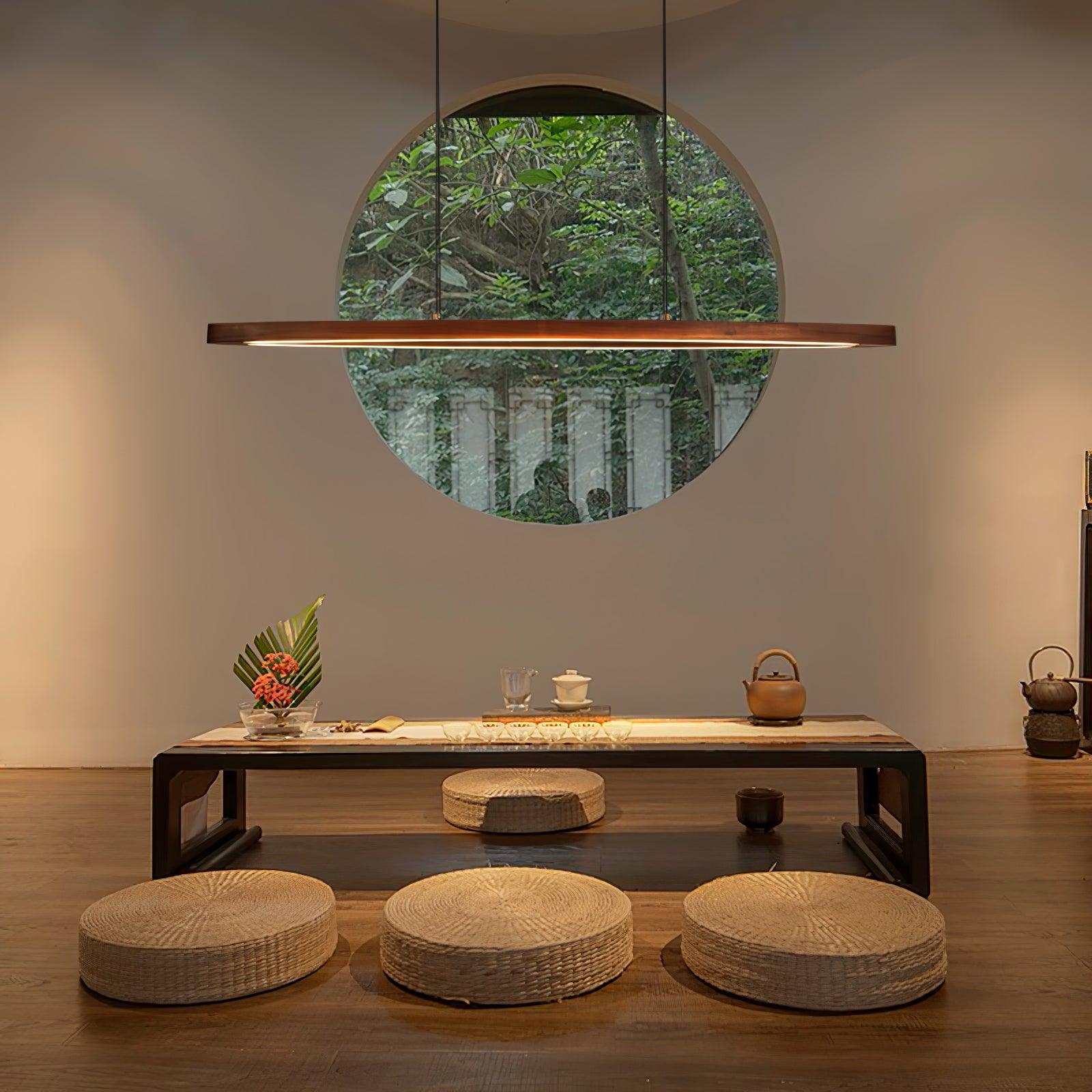 Walnut Arc Linear Pendant Lamp - Lamp Outdoor