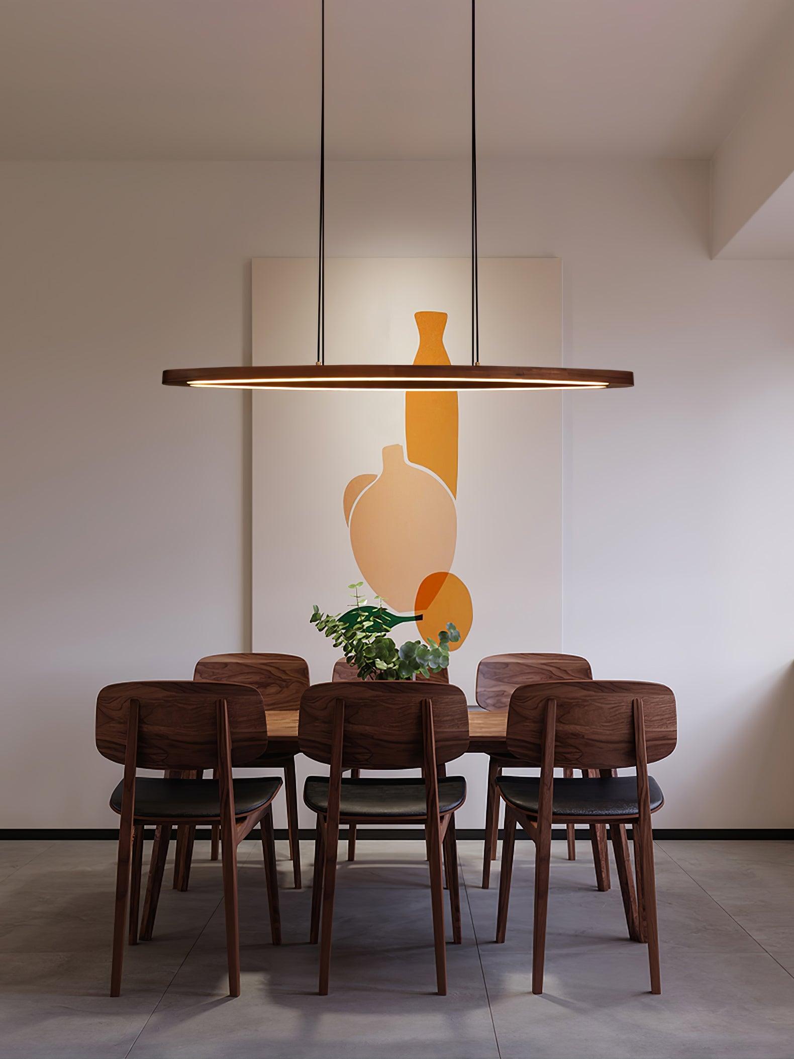 Walnut Arc Linear Pendant Lamp - Lamp Outdoor