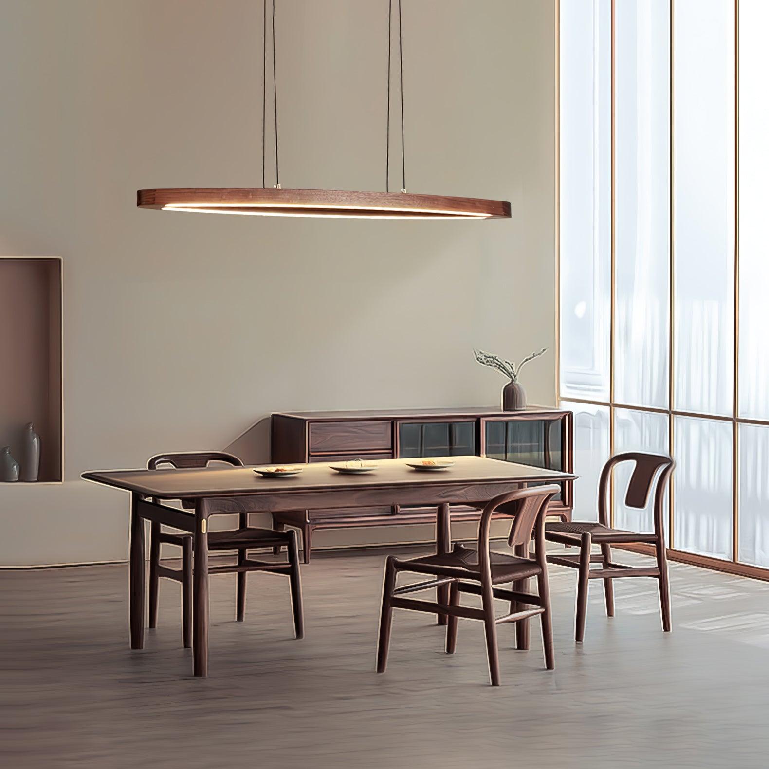 Walnut Arc Linear Pendant Lamp - Lamp Outdoor