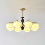 Aurora Chandelier Walnut Beige Orb - Lamp Outdoor