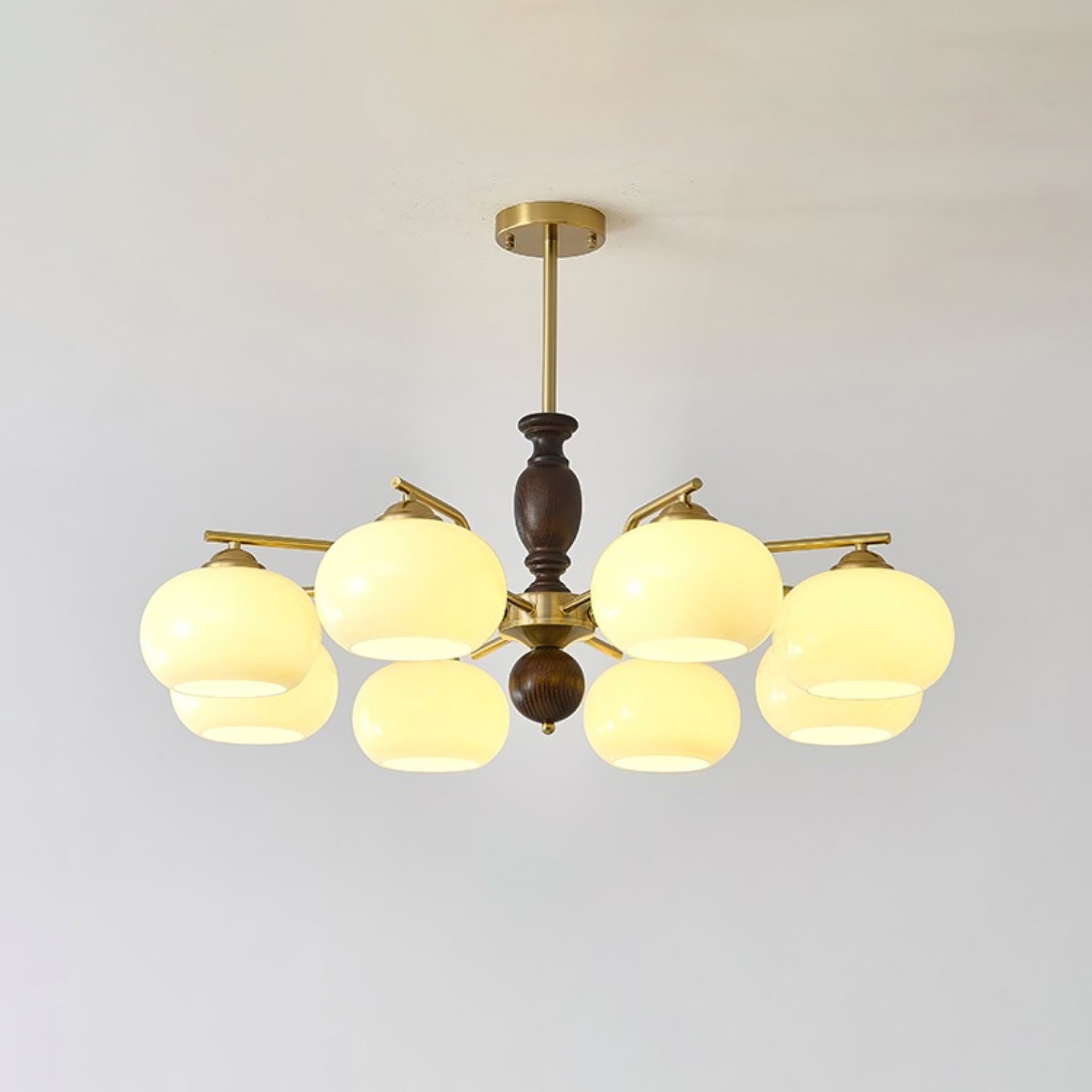 Aurora Chandelier Walnut Beige Orb - Lamp Outdoor