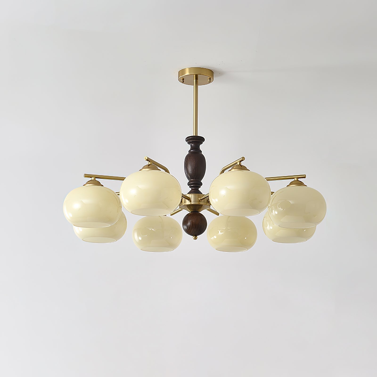 Aurora Chandelier Walnut Beige Orb - Lamp Outdoor
