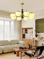 Aurora Chandelier Walnut Beige Orb - Lamp Outdoor