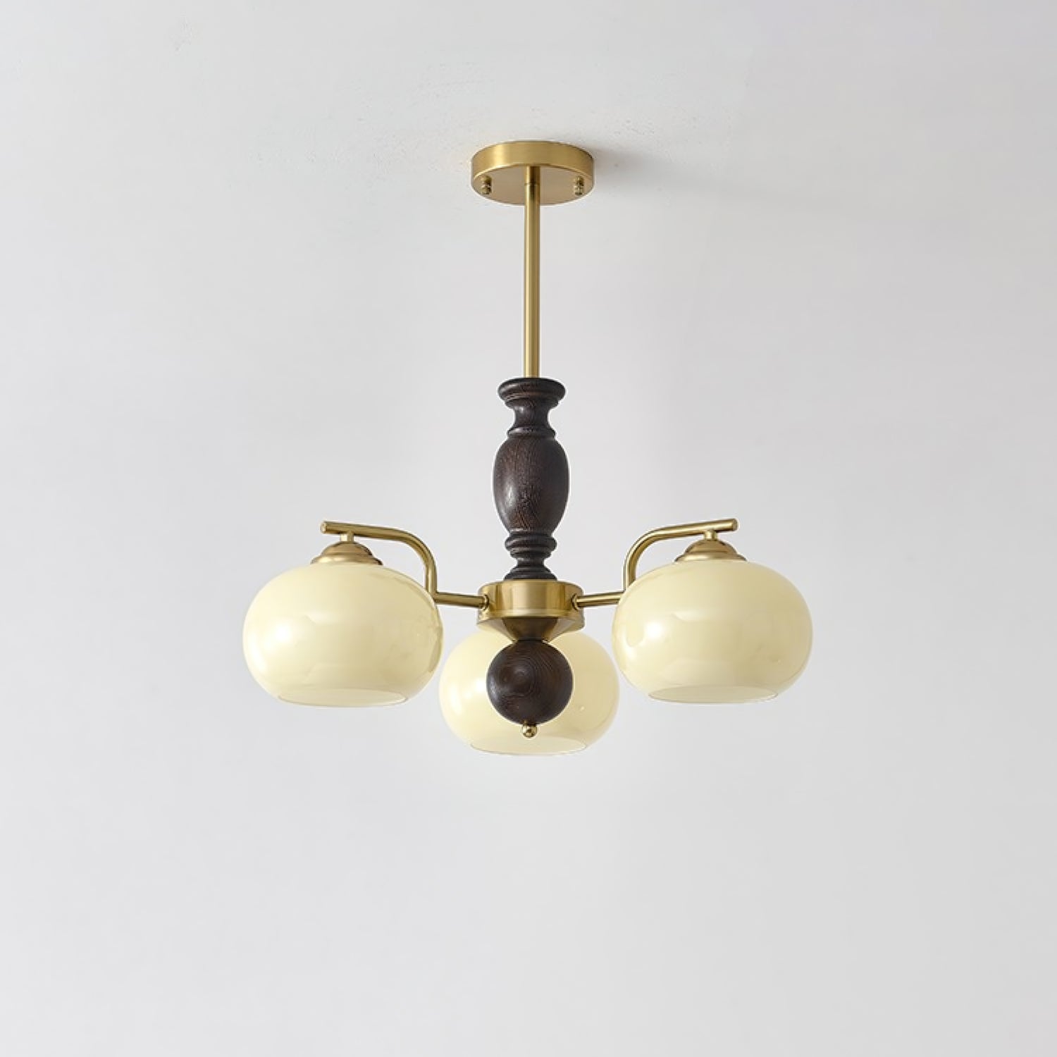 Aurora Chandelier Walnut Beige Orb - Lamp Outdoor