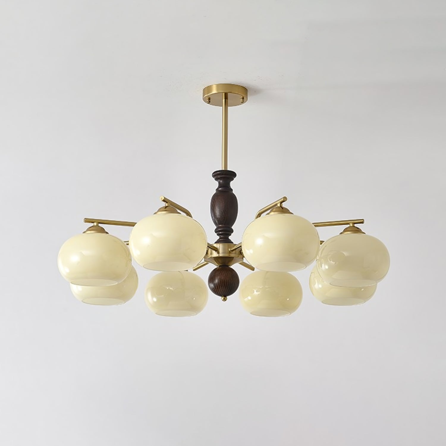 Aurora Chandelier Walnut Beige Orb - Lamp Outdoor