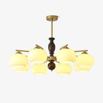 Aurora Chandelier Walnut Beige Orb - Lamp Outdoor