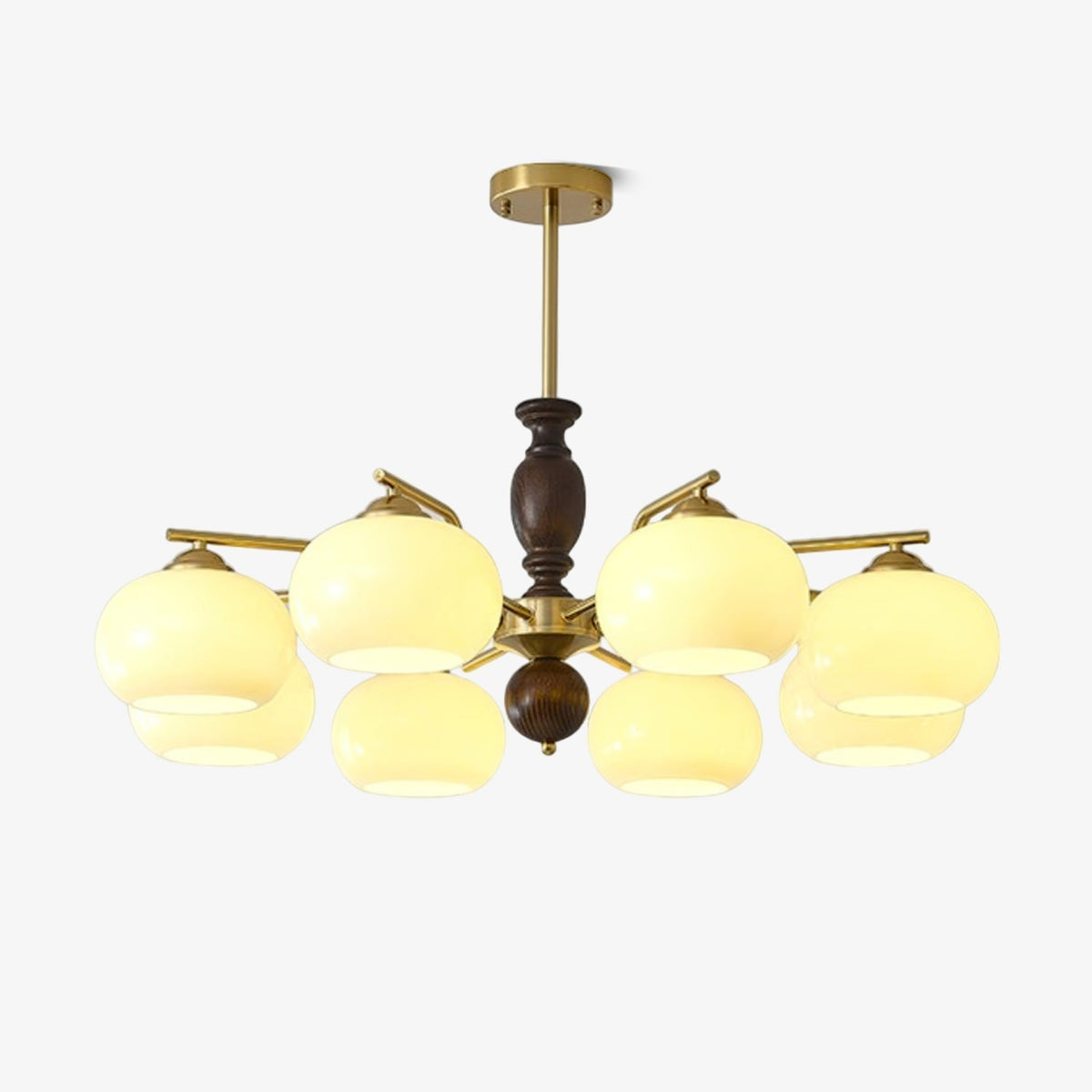 Aurora Chandelier Walnut Beige Orb - Lamp Outdoor