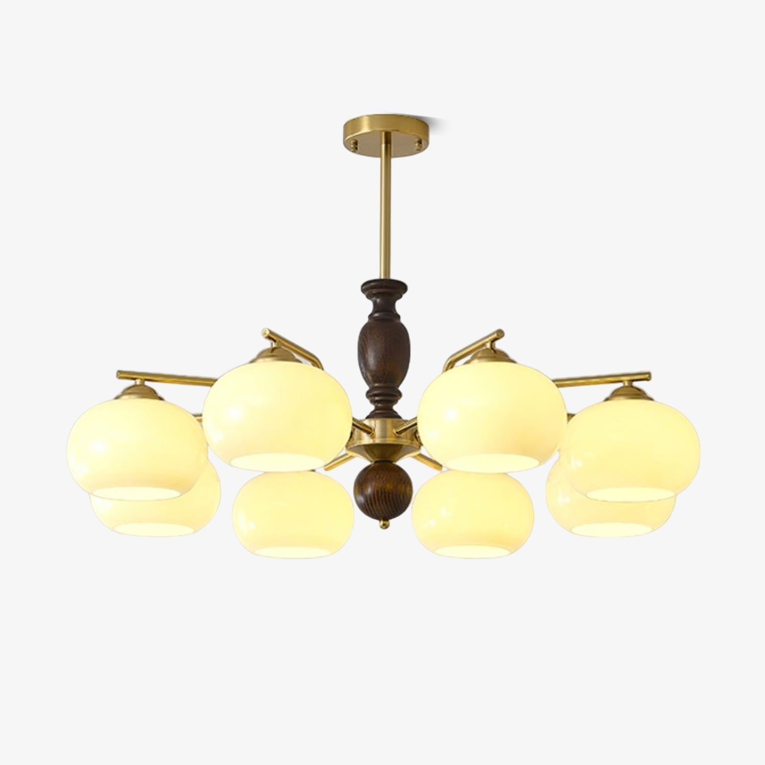 Aurora Chandelier Walnut Beige Orb - Lamp Outdoor