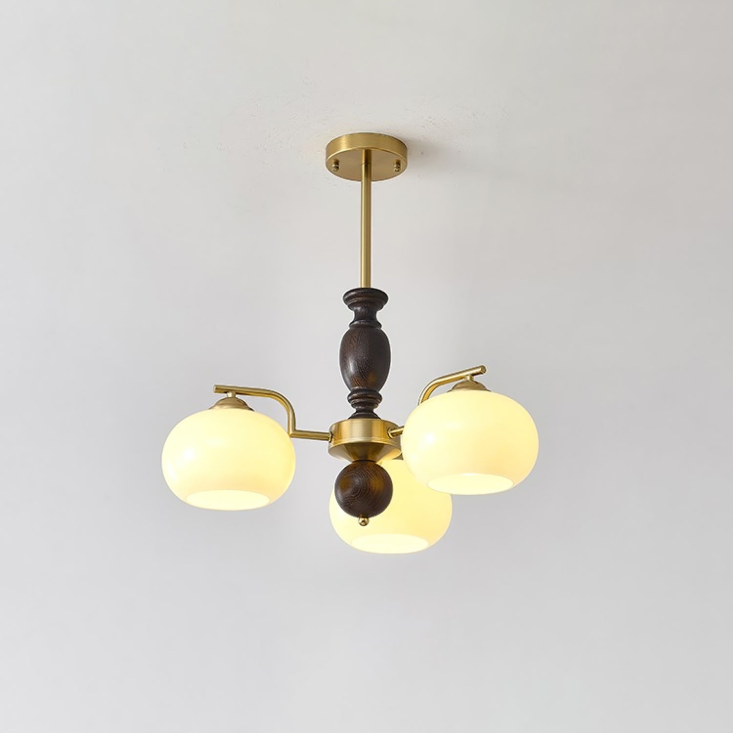Aurora Chandelier Walnut Beige Orb - Lamp Outdoor