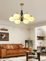 Aurora Chandelier Walnut Beige Orb - Lamp Outdoor