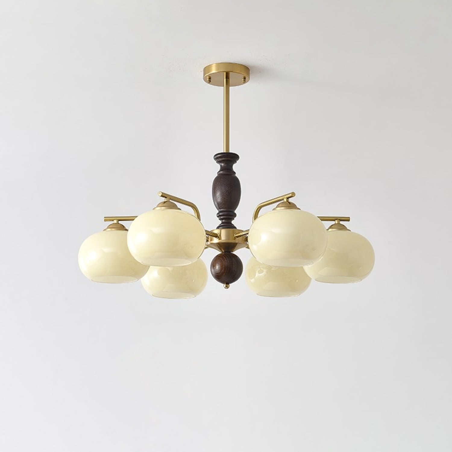 Aurora Chandelier Walnut Beige Orb - Lamp Outdoor