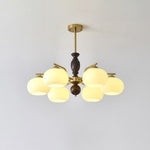 Aurora Chandelier Walnut Beige Orb - Lamp Outdoor