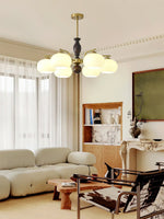 Aurora Chandelier Walnut Beige Orb - Lamp Outdoor