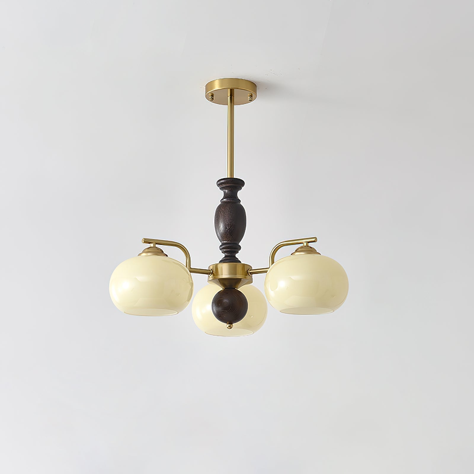 Aurora Chandelier Walnut Beige Orb - Lamp Outdoor