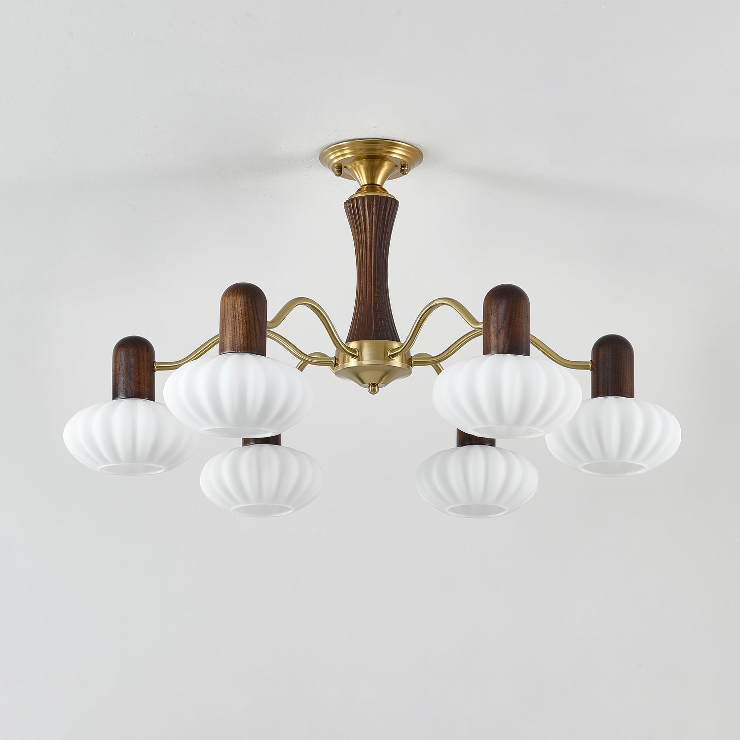 Aurora Chandelier Walnut Embrace White Finish - Lamp Outdoor