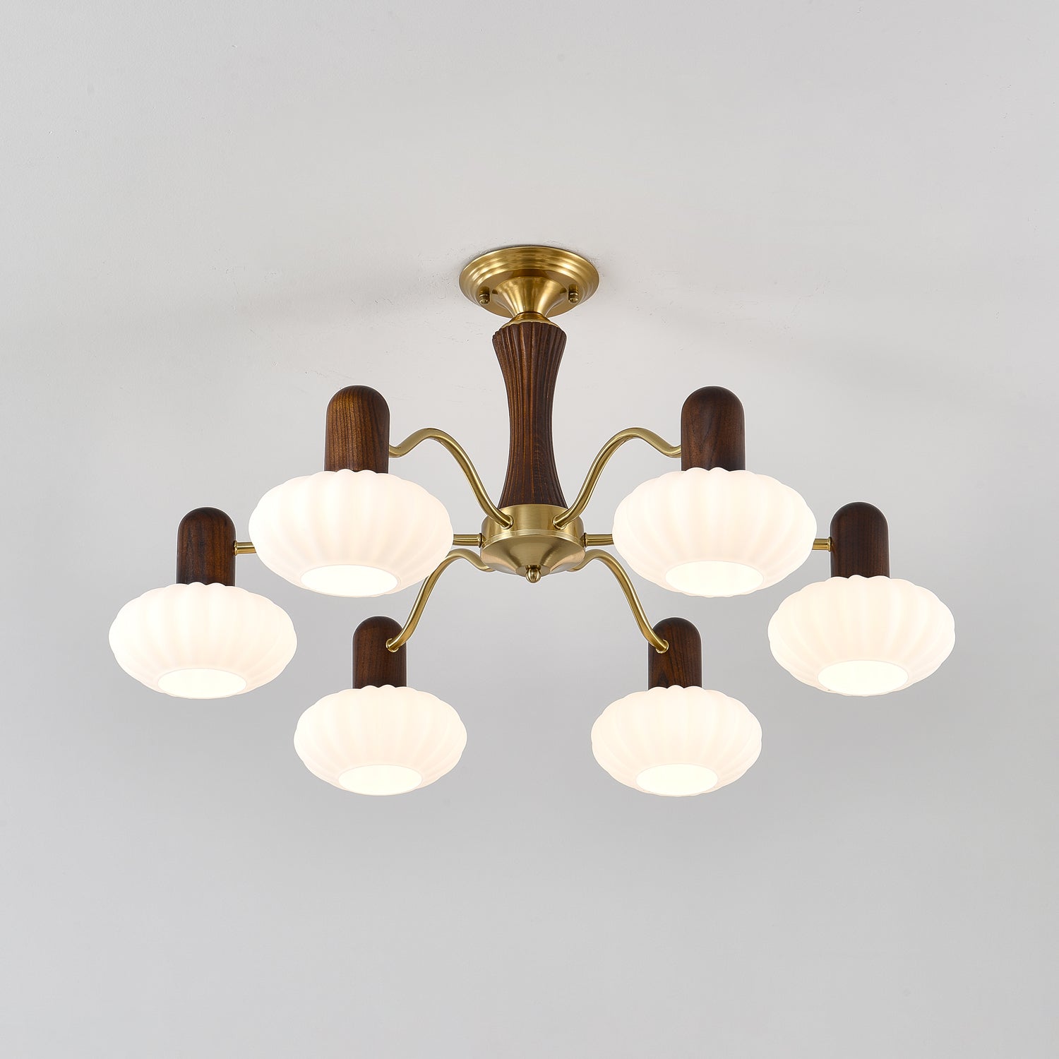 Aurora Chandelier Walnut Embrace White Finish - Lamp Outdoor