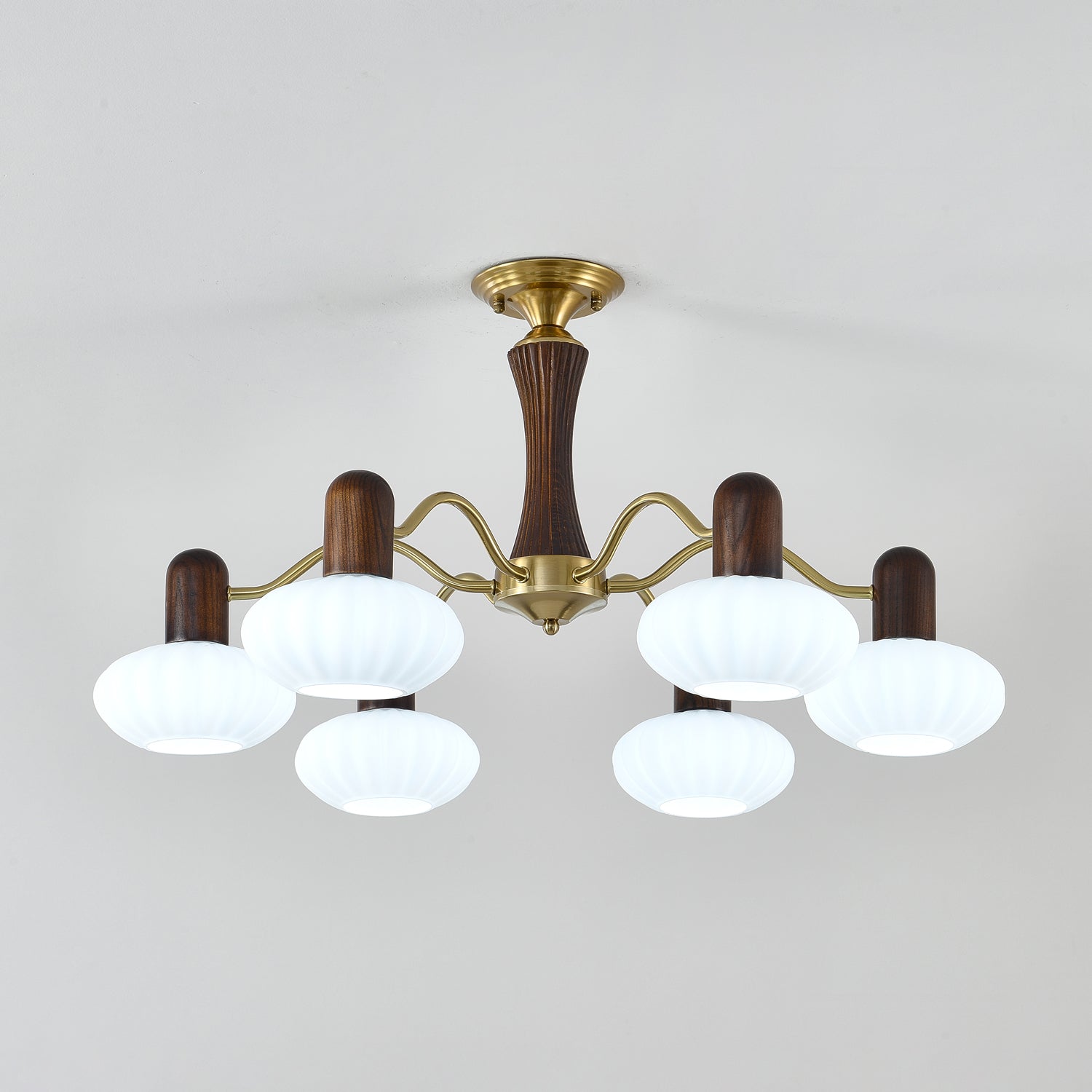 Aurora Chandelier Walnut Embrace White Finish - Lamp Outdoor