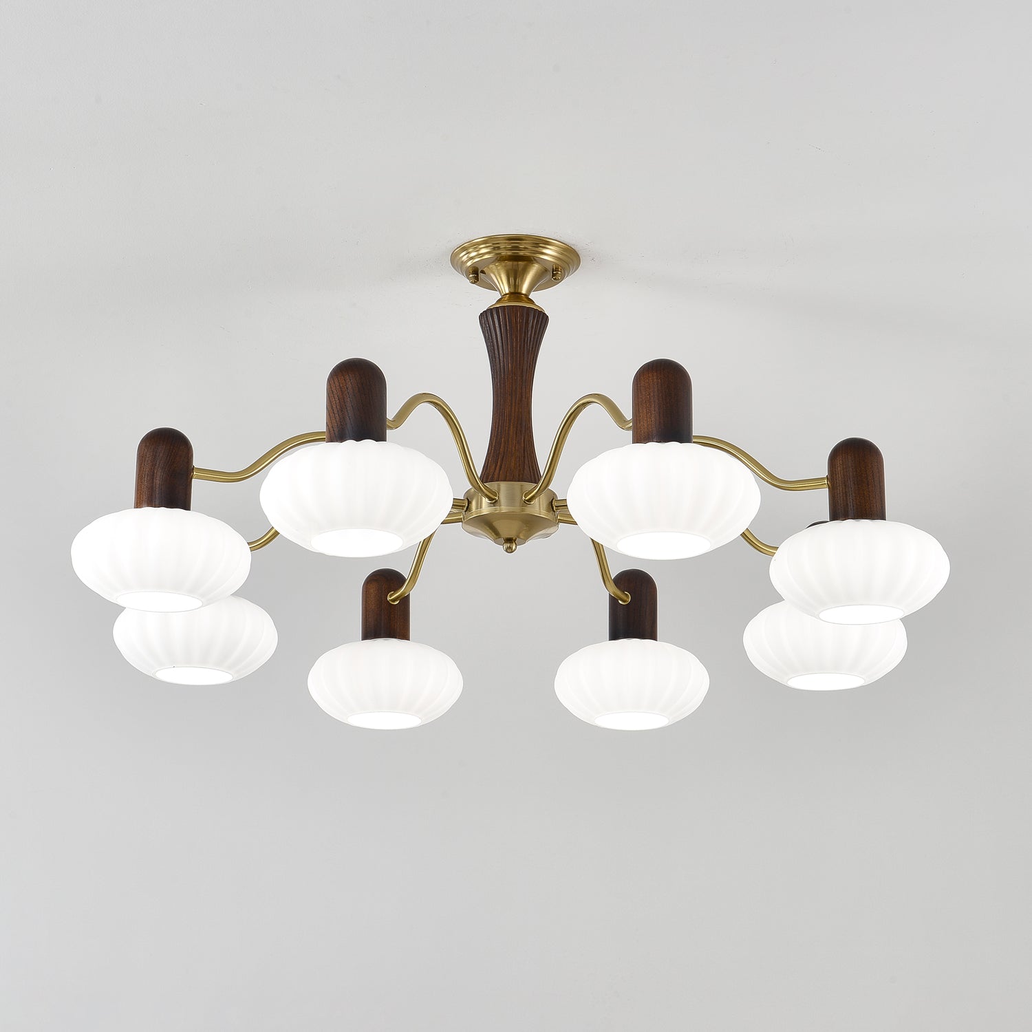 Aurora Chandelier Walnut Embrace White Finish - Lamp Outdoor