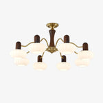 Aurora Chandelier Walnut Embrace White Finish - Lamp Outdoor