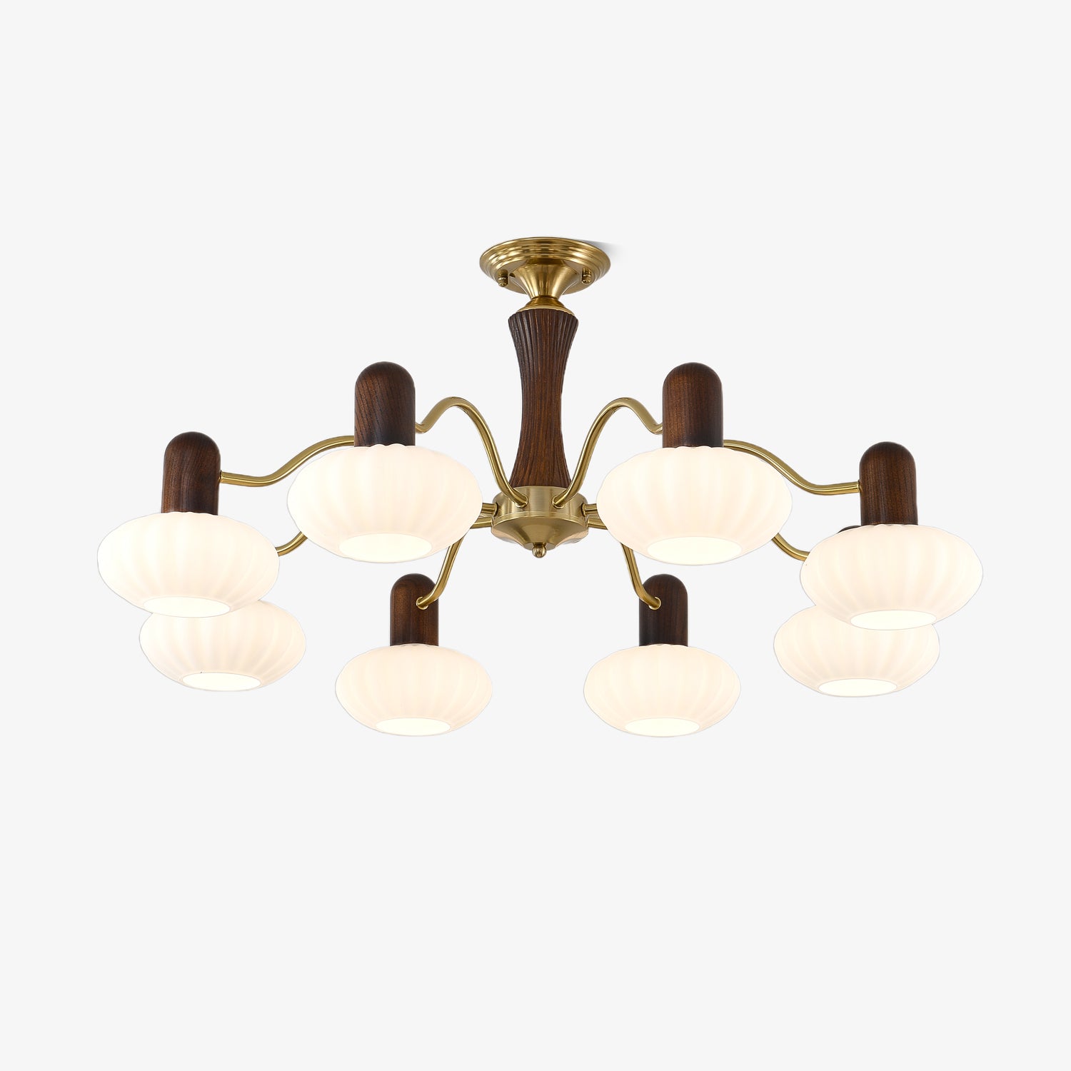 Aurora Chandelier Walnut Embrace White Finish - Lamp Outdoor