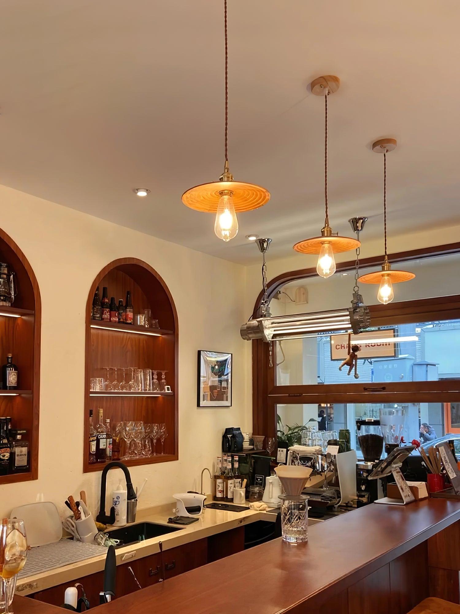 Walnut Conical Pendant Light - Lamp Outdoor