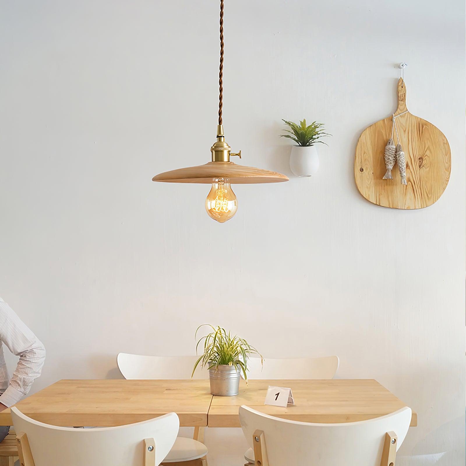 Walnut Conical Pendant Light - Lamp Outdoor