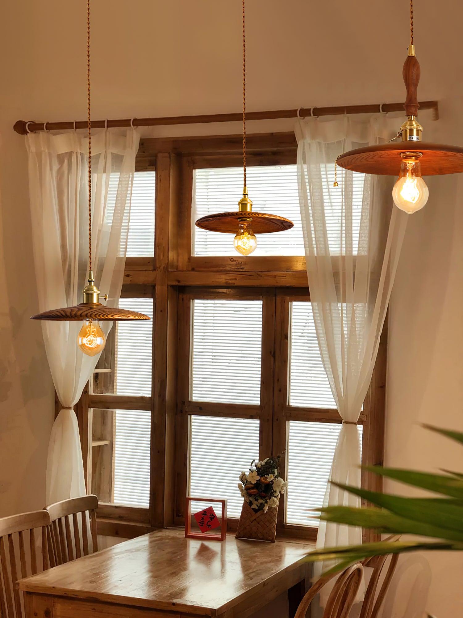 Walnut Conical Pendant Light - Lamp Outdoor