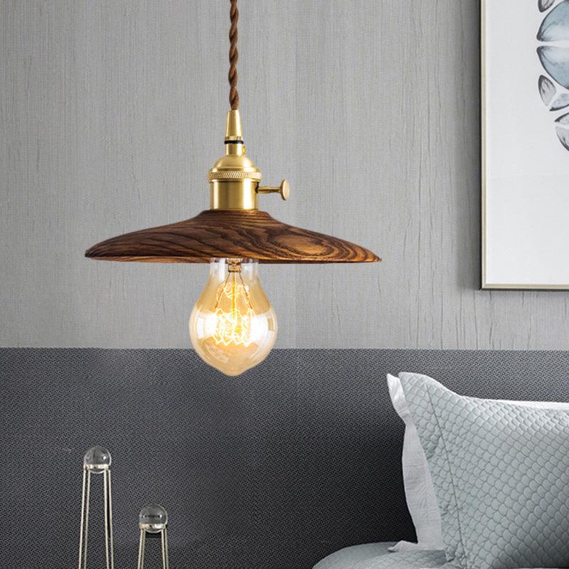 Walnut Conical Pendant Light - Lamp Outdoor