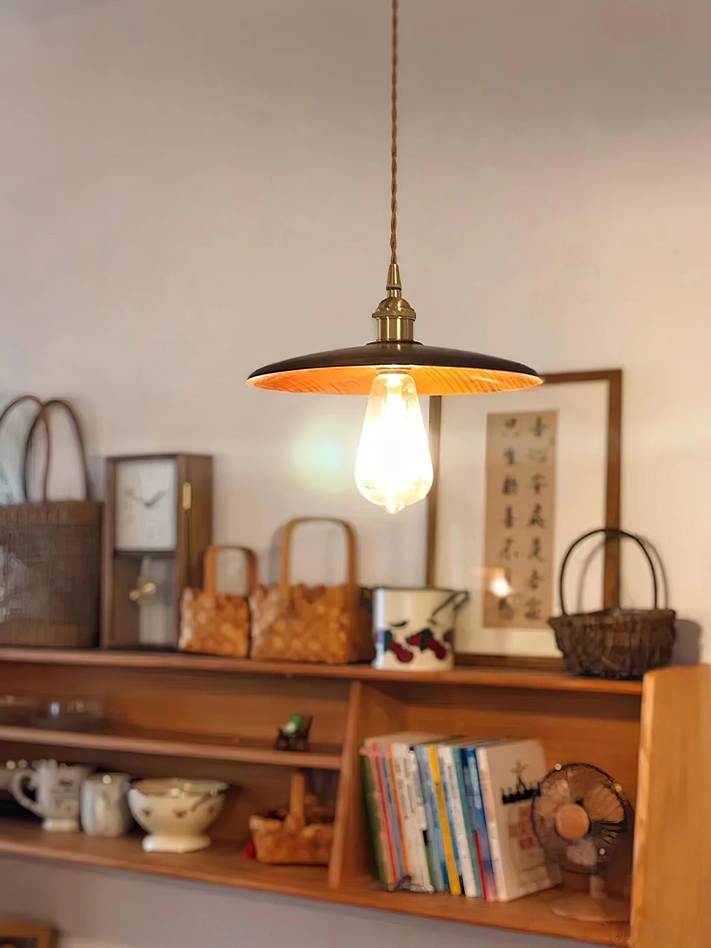 Walnut Conical Pendant Light - Lamp Outdoor