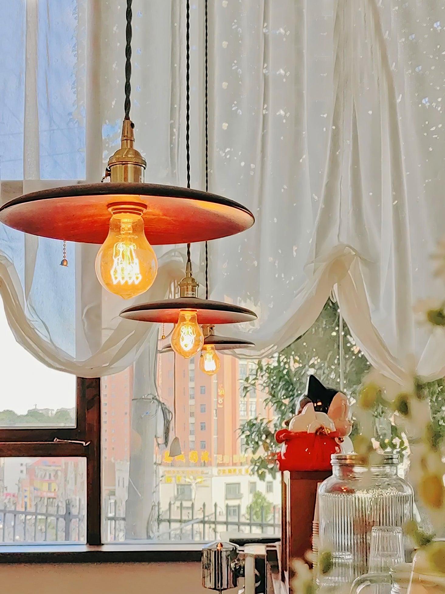 Walnut Conical Pendant Light - Lamp Outdoor