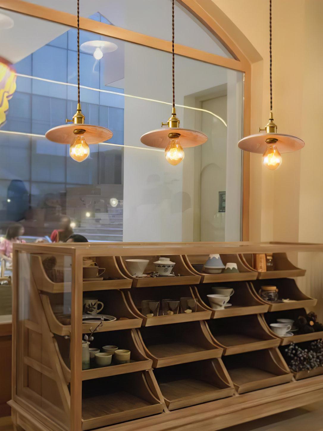 Walnut Conical Pendant Light - Lamp Outdoor