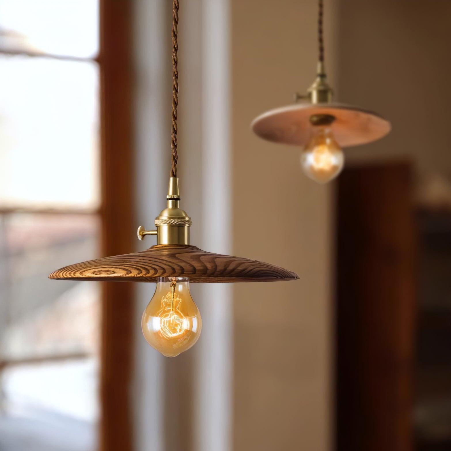 Walnut Conical Pendant Light - Lamp Outdoor