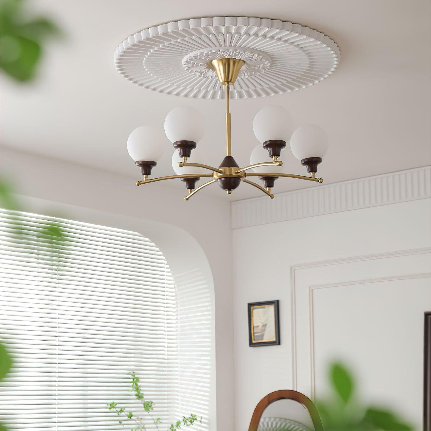 Walnut Glass Ball Chandelier - Lamp Outdoor