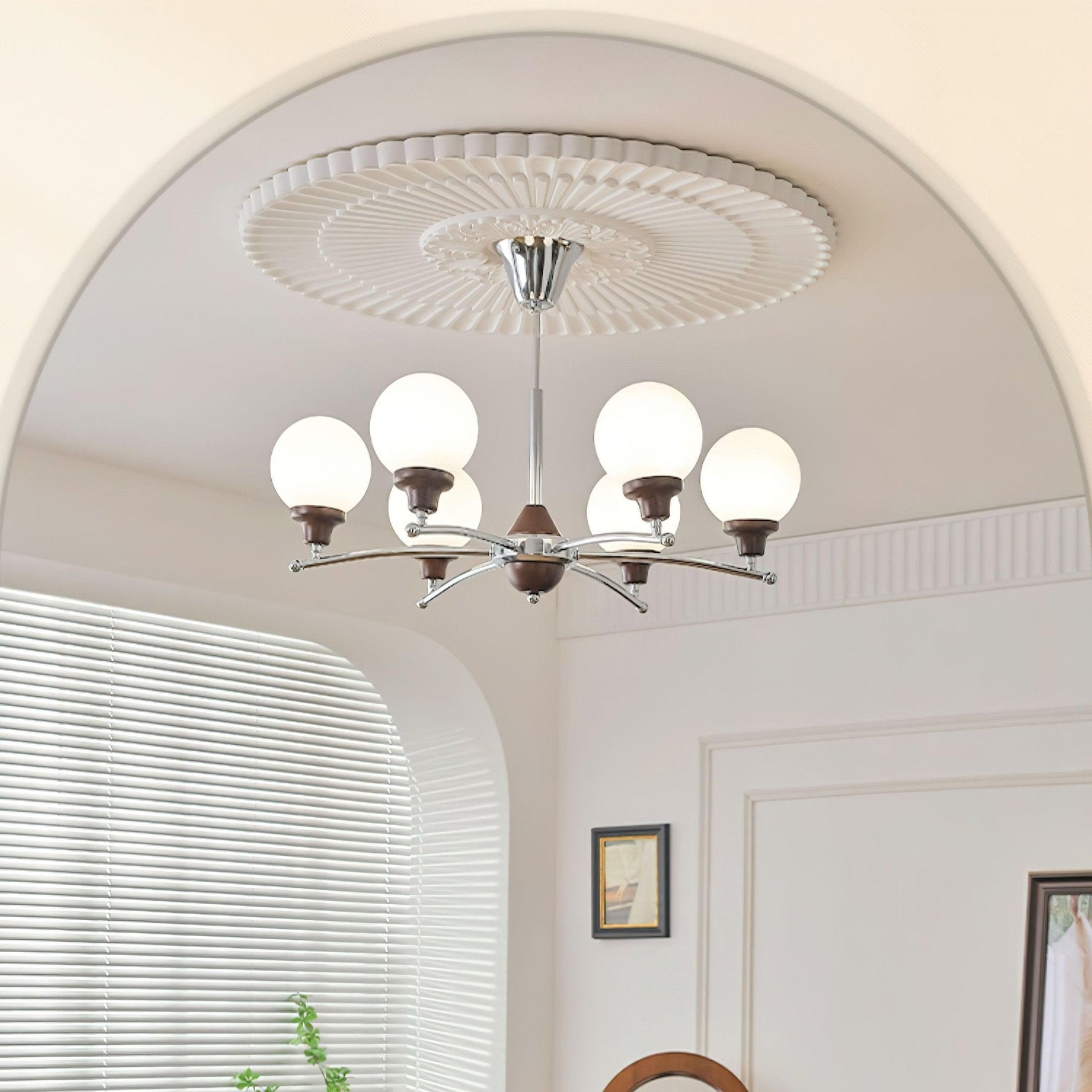 Walnut Glass Ball Chandelier - Lamp Outdoor