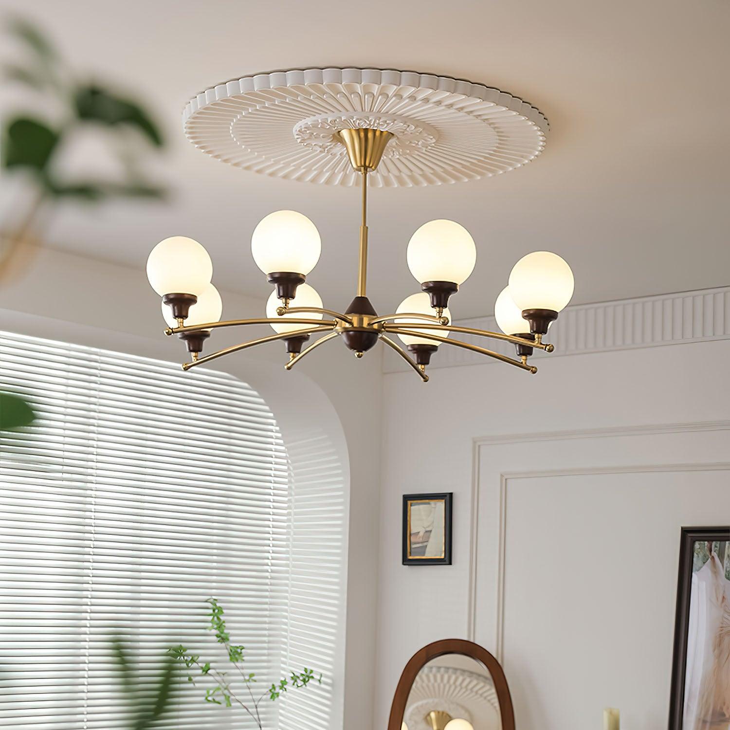 Walnut Glass Ball Chandelier - Lamp Outdoor