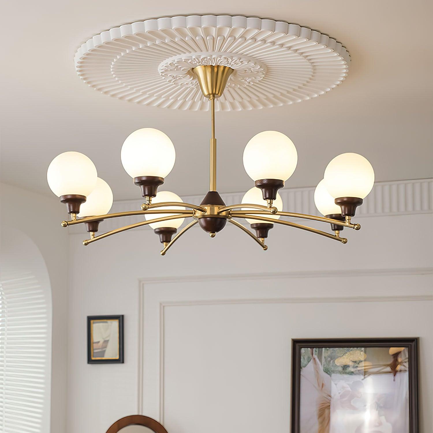 Walnut Glass Ball Chandelier - Lamp Outdoor