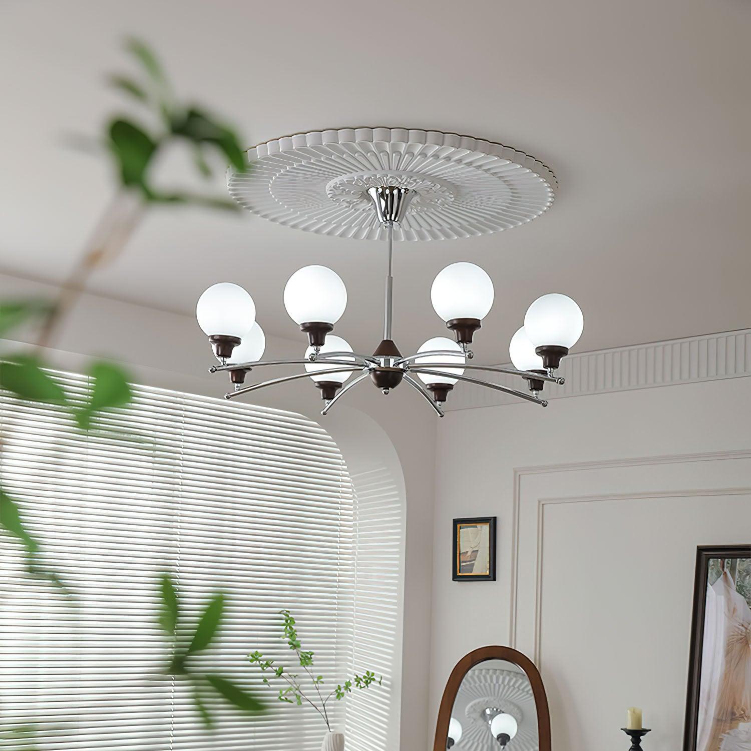Walnut Glass Ball Chandelier - Lamp Outdoor