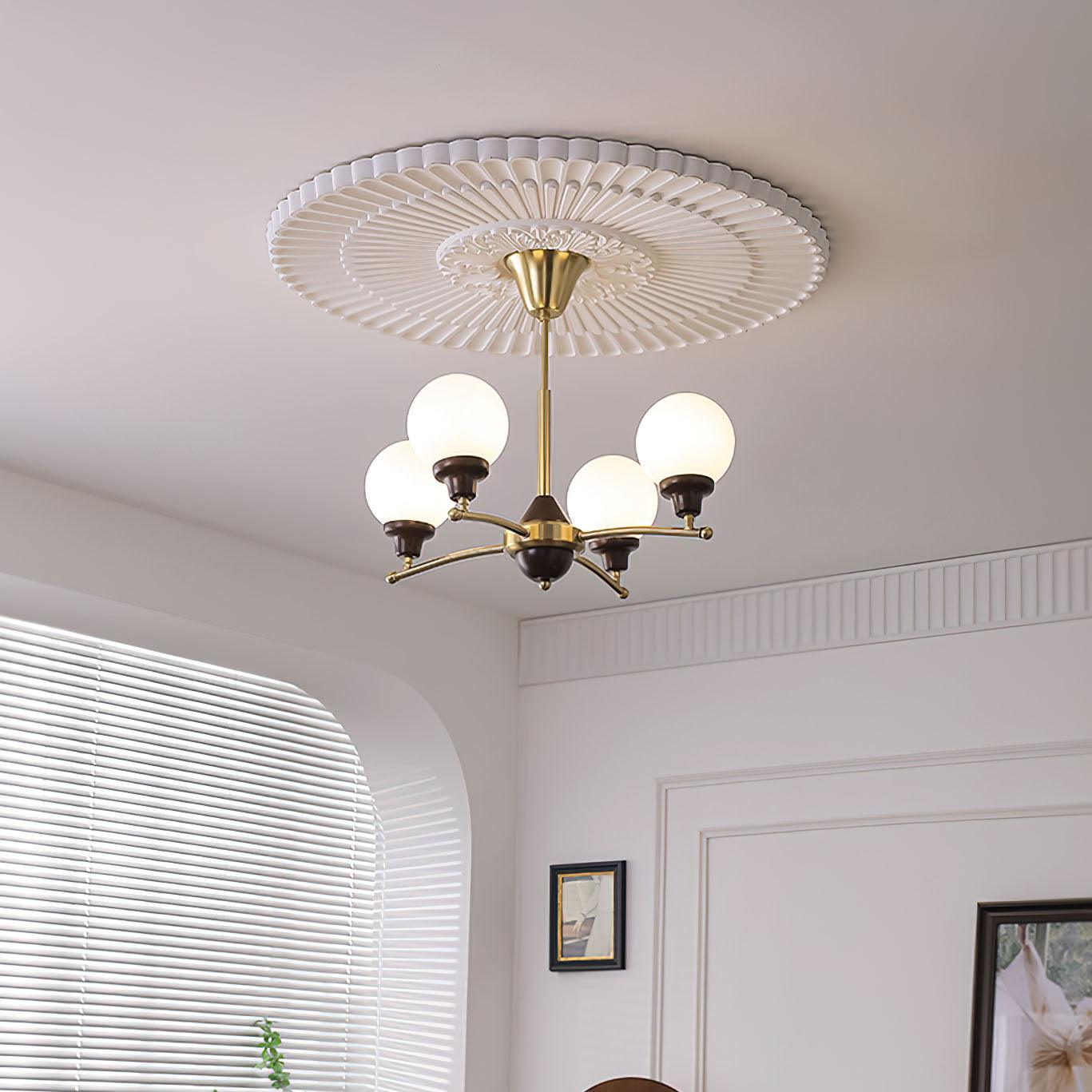 Walnut Glass Ball Chandelier - Lamp Outdoor