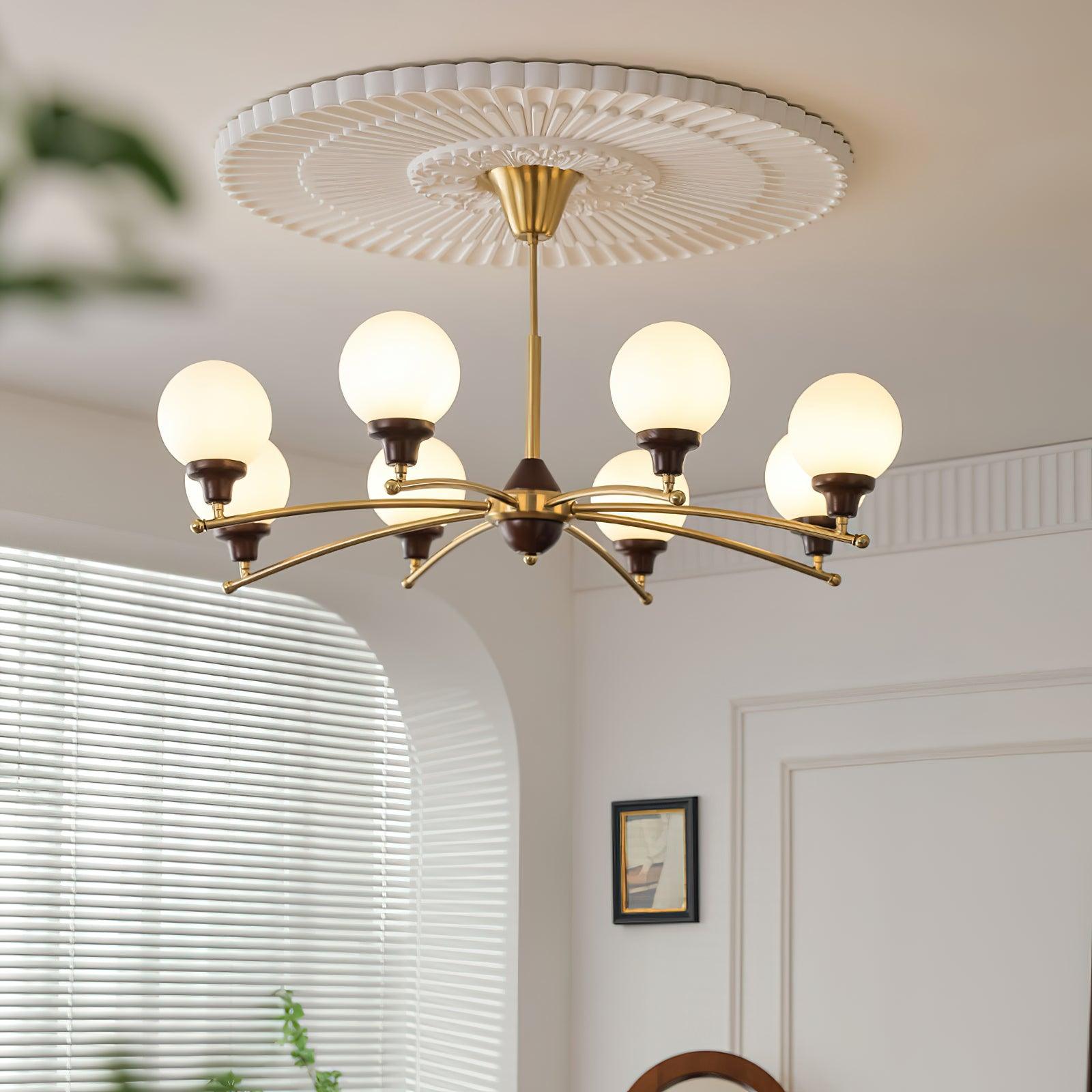Walnut Glass Ball Chandelier - Lamp Outdoor