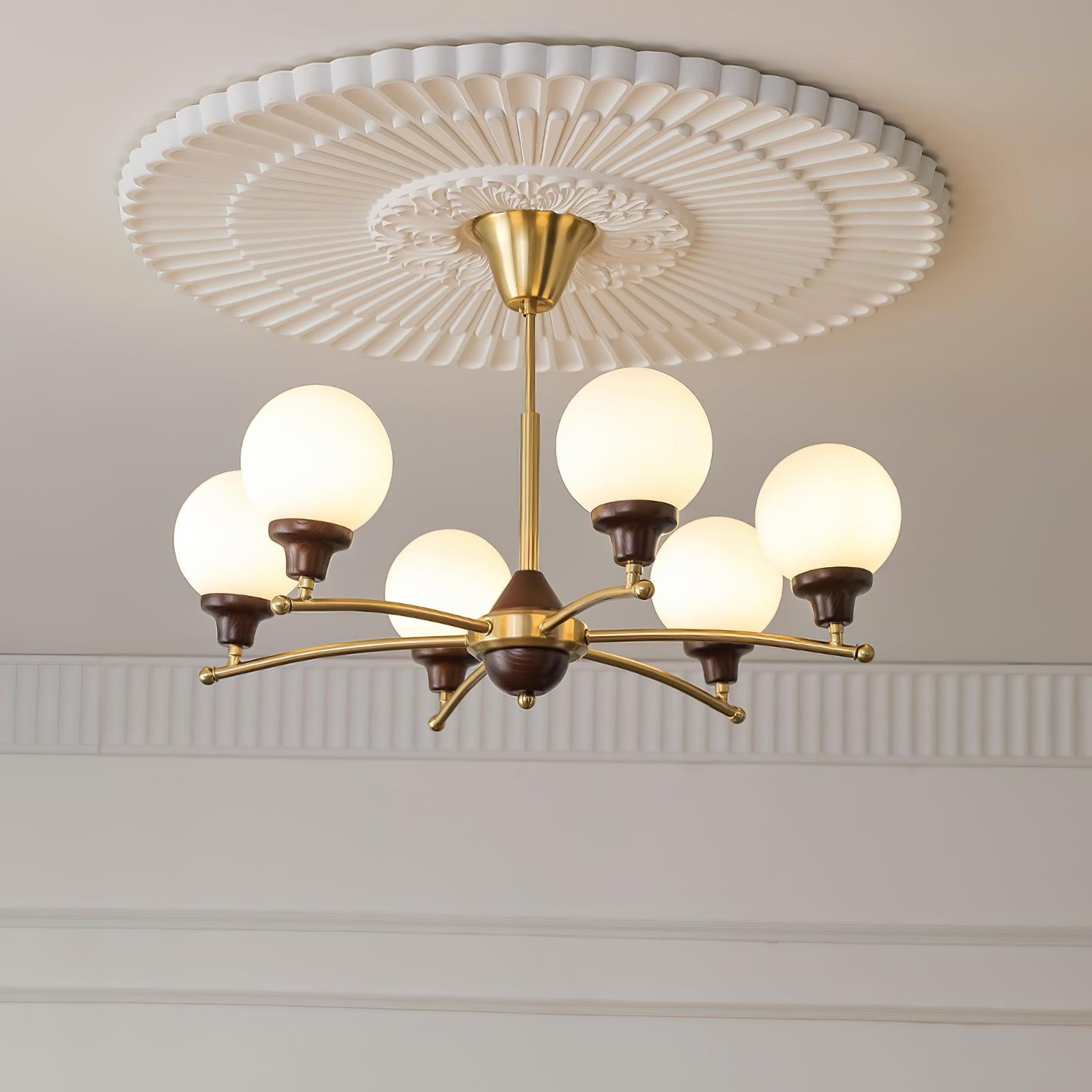 Walnut Glass Ball Chandelier - Lamp Outdoor