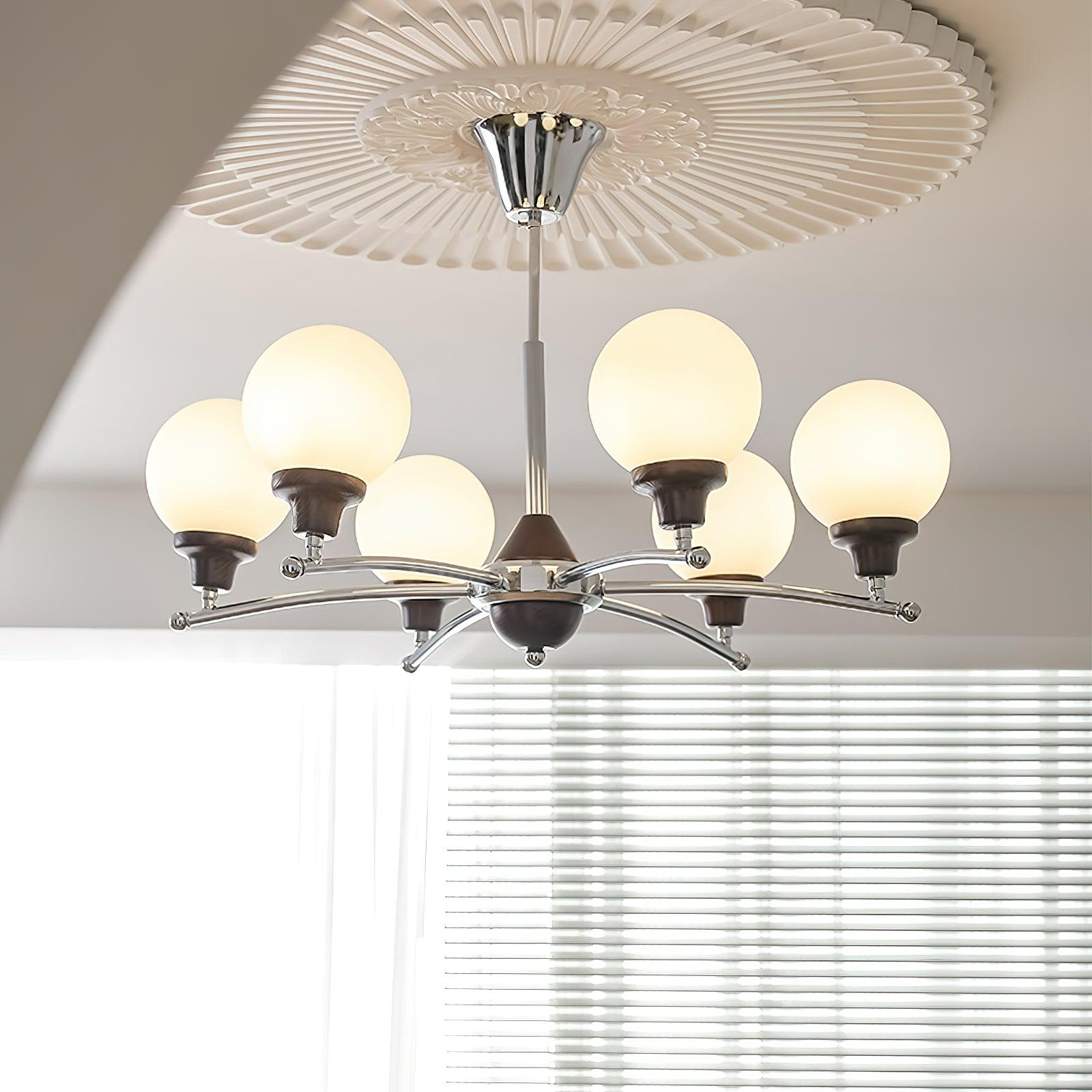 Walnut Glass Ball Chandelier - Lamp Outdoor