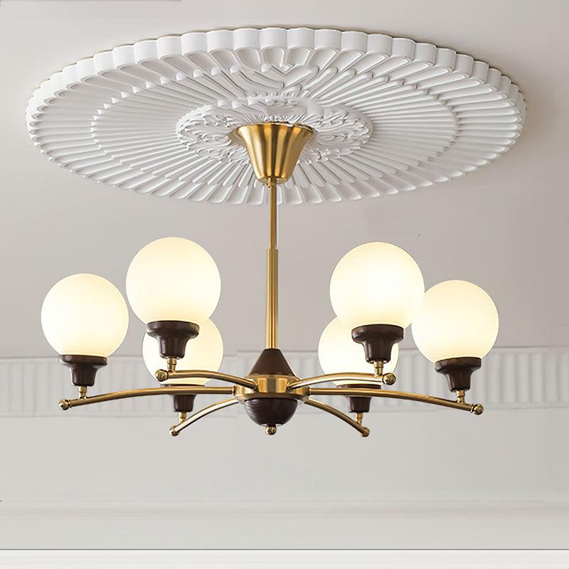 Walnut Glass Ball Chandelier - Lamp Outdoor