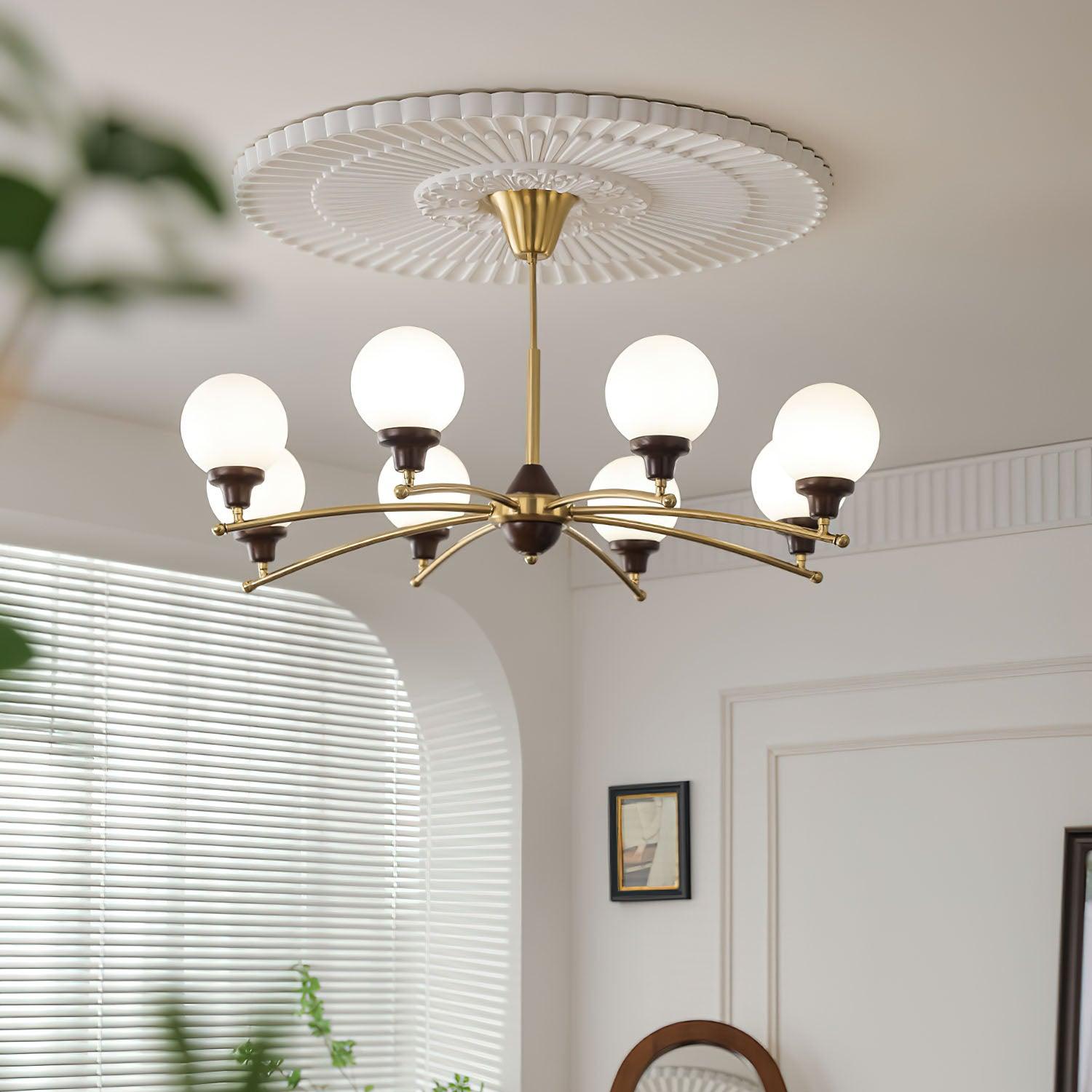 Walnut Glass Ball Chandelier - Lamp Outdoor