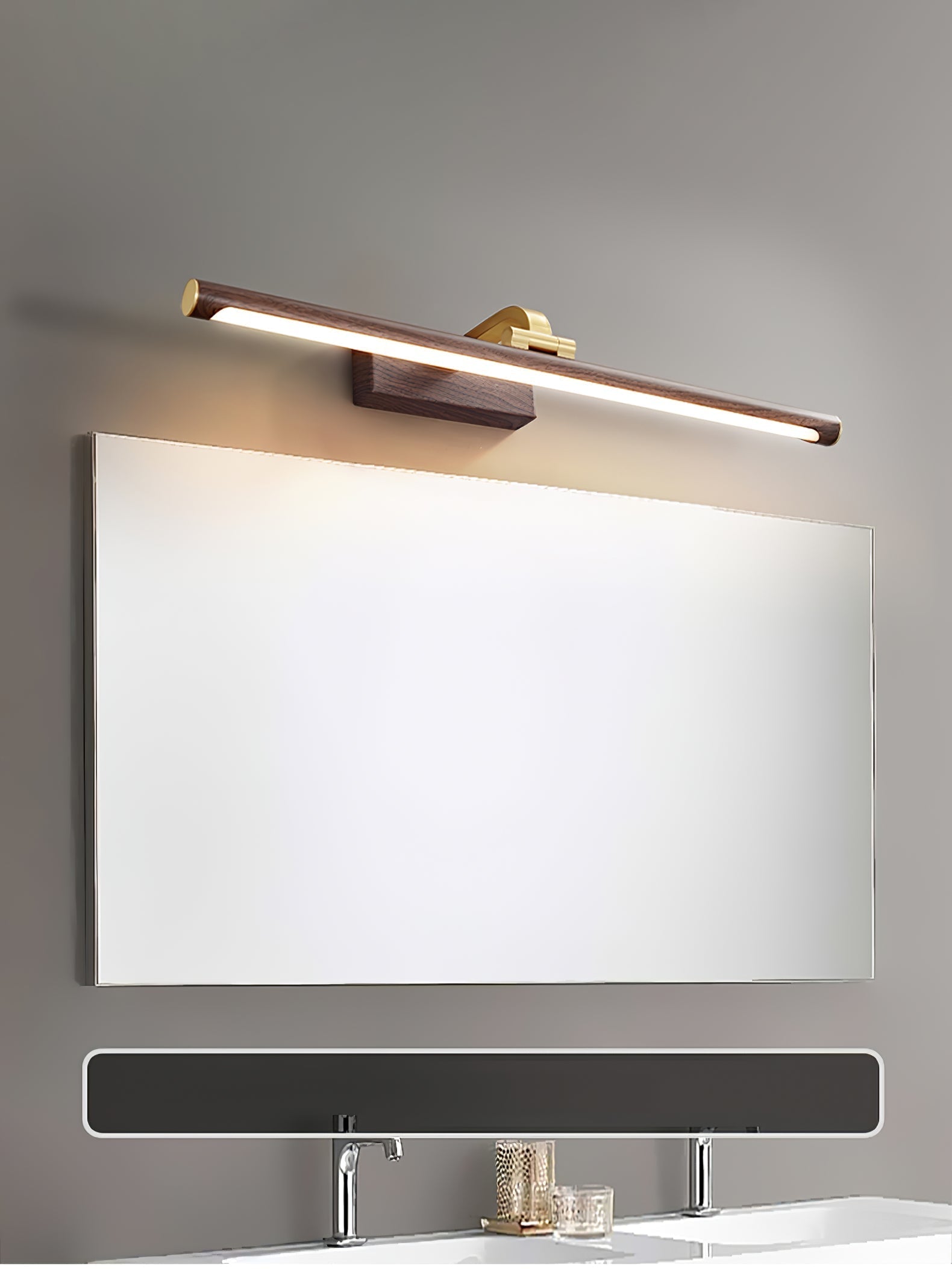 Walnut Color Linear LED Wall Light - Lamp Outdoor