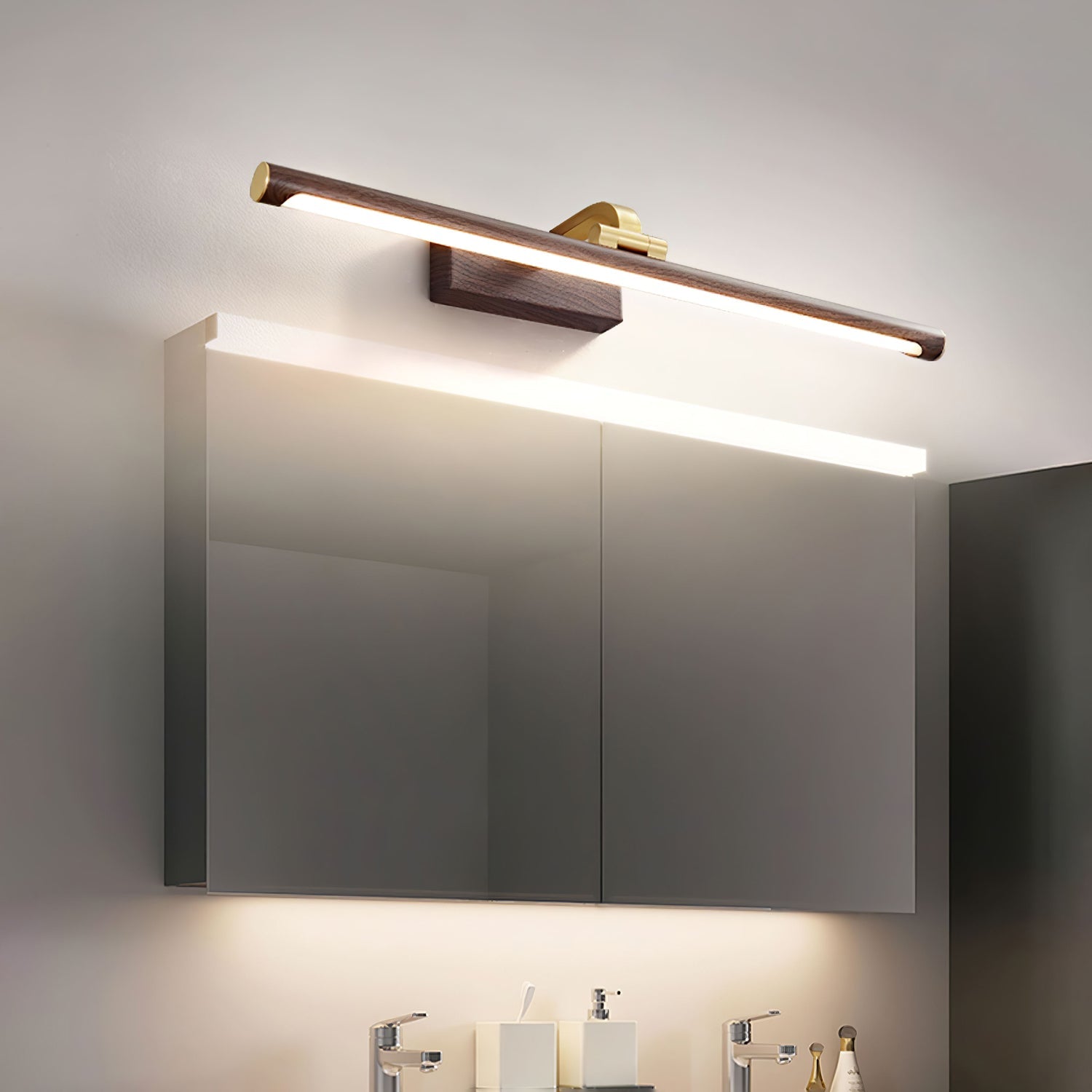 Walnut Color Linear LED Wall Light - Lamp Outdoor